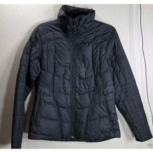 Nau Goose Down Jacket Women's Small‎ Black Grid Quilted Insulated Zip Coat